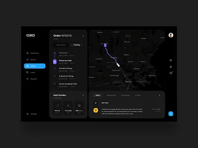 OSD Logistic Web App concept dark dark app dark ui layout logistics app logistics company orders screen ui user experience user interface ux web web layout