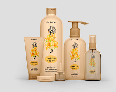 Lively Lily Set beauty beauty products branding design illustration packaging design product design redesign redesign concept vector
