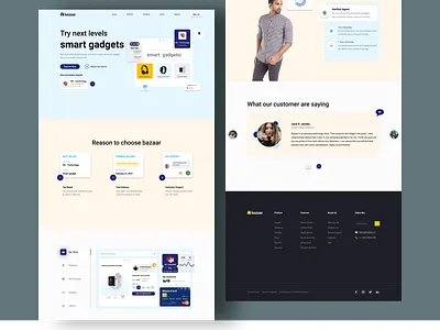 Bazaar Landing Page Design design illustration illustrator typography ui ux vector