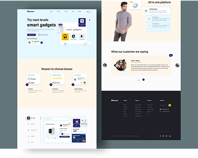 Bazaar Landing Page Design design illustration illustrator typography ui ux vector