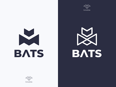 BATS bat cool logo minimalist modern monogram simple strong