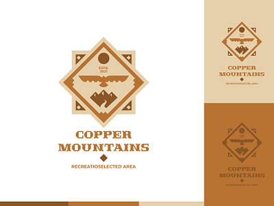 Copper Mountains bird branding design inspiration logo minimalism mountains negativespace pattern silhouette vector