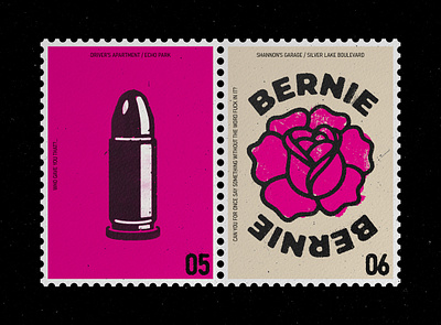 Drive 05/06 bullet design film illustration movie postage rose stamp texture type typography