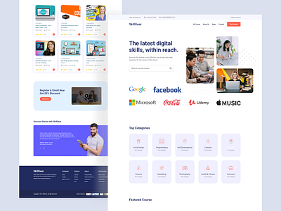 SkillGear - Online Skill Development Website education website landing page landing page ui minimal online class online course online education product design skill typography ui ui design web design webdesign website design