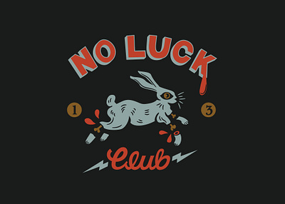 No Luck Club custom typography design graphic illustration logodesign noluck rabbitfoot vector