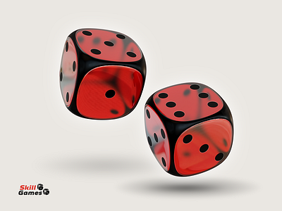 Skill Games 3d dice game icon logo logotype mark red skillgames sports symbol