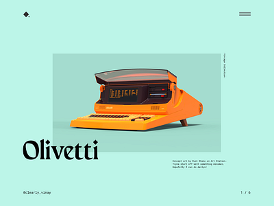 Olivetti computer 3d computer minimal ui vintage web