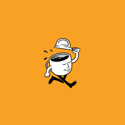 Work Coffee Mascot brand identity branding character coffee coffee cup coffee mug hard hat illustration mascot mug work