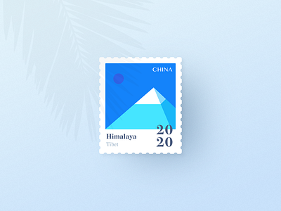 Stamp blue clean icon logo