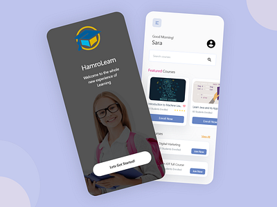 E- Learning App Design app dashboad dashboard design dashboard ui design dk dkmandal hamrolearn login screen nepal template ui