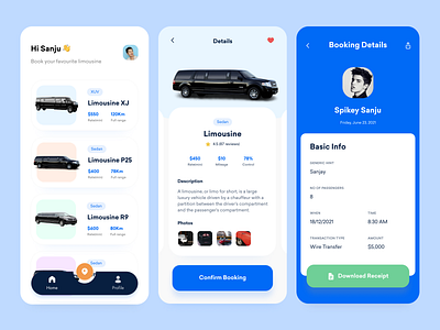 Limousine Rental App 🚘 app car booking app clean components f22labs minimal on demand app rental app spikey sanju ui uidesign ux uxdesign