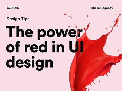 UI Tip - The power of red in UI bazen agency brand design branding design color palette color scheme color ui daily ui dailyui dailyuichallenge design tip design tips red red color red ui ui colors ui design uidesign uiux visual design web design