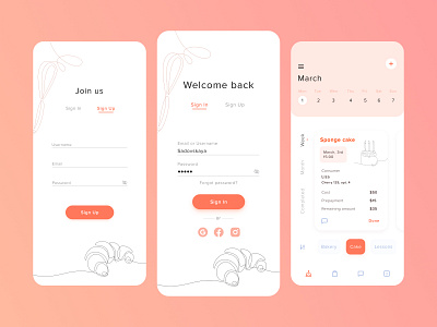 Daily UI - Sign Up bakery dailyui debut design graphic design mobile design organizer portfolio sign up sign up ui ui