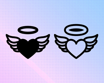 Heart Angel - Licensing Available angel angel icon angel logo art licensing design licensing graphic art graphic design heart heart logo svg tattoo tattoo design y2k y2k svg