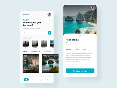 Travel app - Exploration app branding exploration flat minimal minimalist travel ui