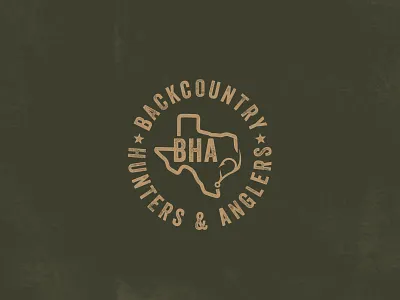 BHA Logo Concept anglers badge brand deer fish fishing hunters hunting logo logodesign texas texture typography