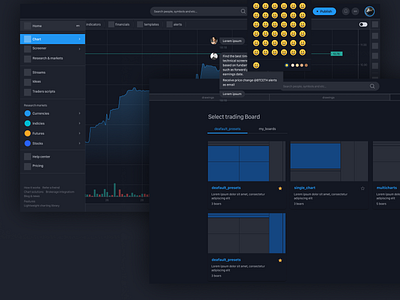 Trading UI chart chat frames ui ux