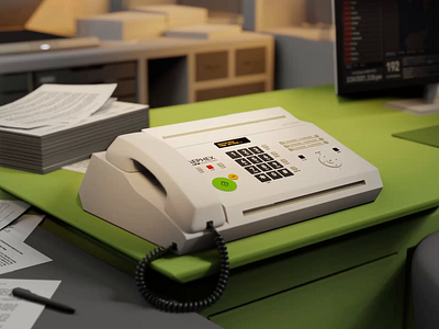 AEPHEX Fax Machine 3d advertising fax furniture interface office product design render