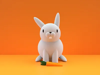 Bunny 3D 3d 3d art blender bunny carrot character easter bunny egg hero holiday illustration lapin minimalistic model rabbit render scene