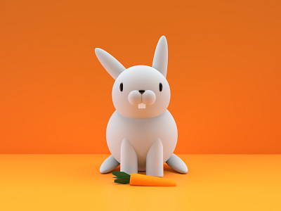 Bunny 3D 3d 3d art blender bunny carrot character easter bunny egg hero holiday illustration lapin minimalistic model rabbit render scene