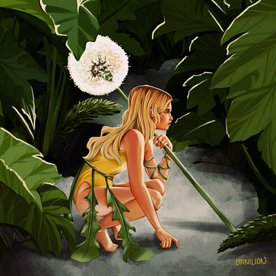 Dandelion Sprite character character design characterdesign digital illustration digital painting digitalart digitalpainting drawing illustration painting