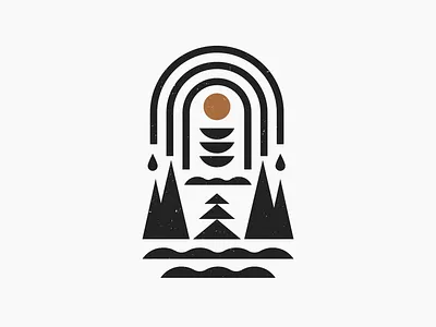 SPRING apparel art explore illustration minimal mountain mountains nature outdoors shapes spring sun trees vector