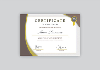 Classic Certificate Template award branding certificate classic design digital illustration printing template vector