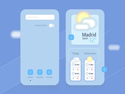Météo weather app app concept design mobile playoffs screen ui vector weather
