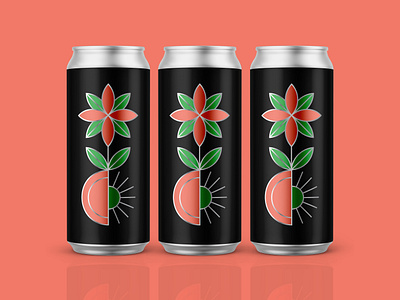 ALL IN beer branding brewing equity flower icon illustration packaging pale ale peach womxn