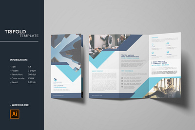 Trifold Corporate Brochure business brochure clean company brochure corporate brochure finance illustrator template minimal multipurpose professional trifold brochure trifold corporate brochure