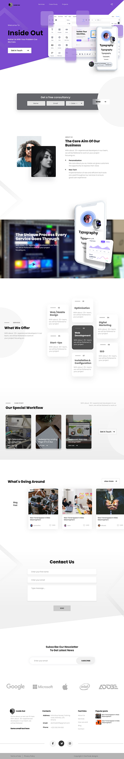 Digital Agency website design adobe xd business website landing page design devfreak landing page design ui ui design web web design website