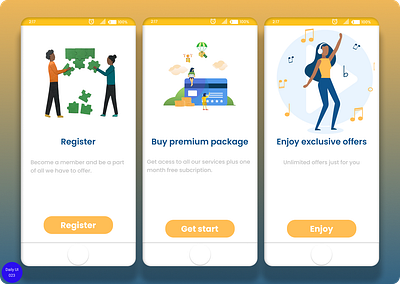 Daily UI 023 onboarding 023 @dailyui dailyui dailyuichallenge design illustration ui uiux vector