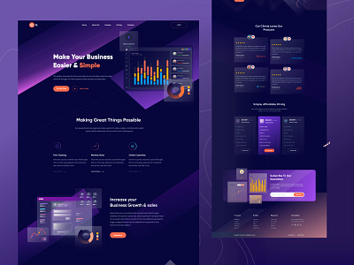 Sass-Landing Page agency best shot business dailyui dark ui design elements homepage interface landing page popular shot startup trends ui uidesign web design web ui webdesign website website design