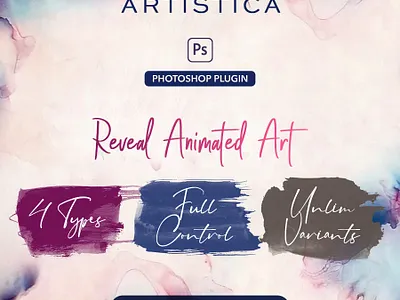 Artistica Photoshop Plugin For Watercolor Effects Animation abstract artwork background creative draw effect gif ink instagram paint photo plugin podcast watrrcolor design drawing modern photoshop professional sketch