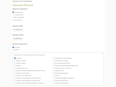 Separation involuntary Form design mockups research user experience ux ux design visual design