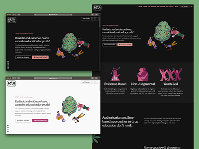 Non-Profit Organization Website for Cannabis Education cannabis design illustration landing page non profit non profit organization responsive web design webdesign website