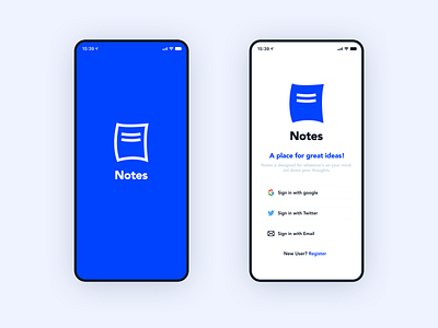 Notes App UI blue design login design login screen logo mobile app mobile app design mobile ui notes splash screen ui uiux ux