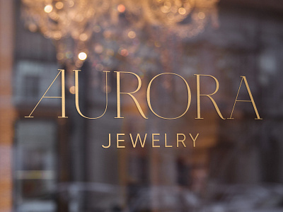 Aurora jewelry logo logo logotype signage typedesign typography typography logo window sign