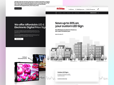 LED Sign City | Custom LED Sign and Price Sign Landing Page 2d animation app branding design flat illustration ladning landing page minimal online shop shopify typography ui ux web website