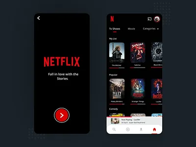 Netflix App UI Redesign app branding design figma figmadesign icon minimal ui ux vector
