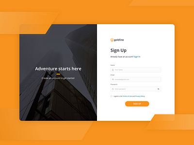 Sign Up Form createaccount dailyui dailyuichallenge design orange sign in signup ui