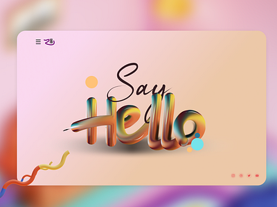 Say hello 2d art 3d art 3d modeling agency branding agency website art clean ui color figma hello landing landing page design layout space system ui design uxdesign web design