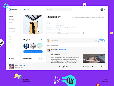 vKontakte Redesign app creative design design art desktop fan media minimal redesign social typography ui ui design uidesign vk vkontakte web website