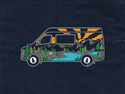 Outdoor van life illustration adventures handdrawn outdoor van life outdoors van van life van love vector vector illustration vectorart