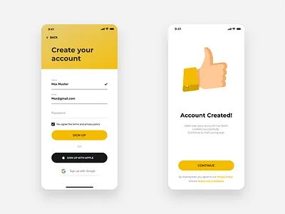 Create Account Process app create account illustration ui