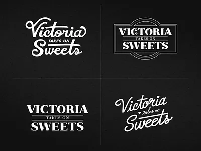 Victoria Takes On Sweets Exploration baking brand design brand identity customtype logo logotype script lettering vintage wordmark