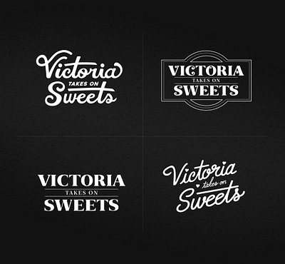 Victoria Takes On Sweets Exploration baking brand design brand identity customtype logo logotype script lettering vintage wordmark
