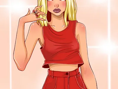 Dua Lipa Fanart characterdesign digital art drawing dua lipa fan art girl drawing illustration procreate