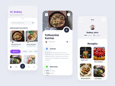 #Exploration - Recipes App app food indonesia recipes app typography ui vector