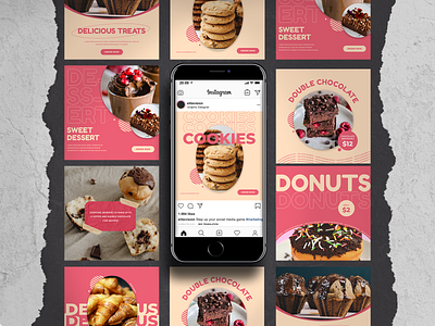 Bakery Social Media Posts advertisement bakery branding cooking facebook posts instagram posts instagram template social media social media ad social media design social media marketing social media pack social media posts social media templates store design template